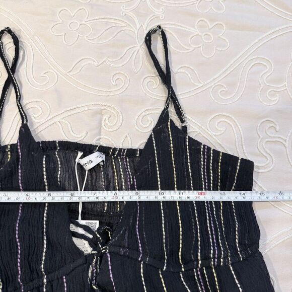 Mango MNG Dobby Stripe Cotton Blend Sundress Midi Flowy Size 8 Sleeveless - Picture 11 of 11